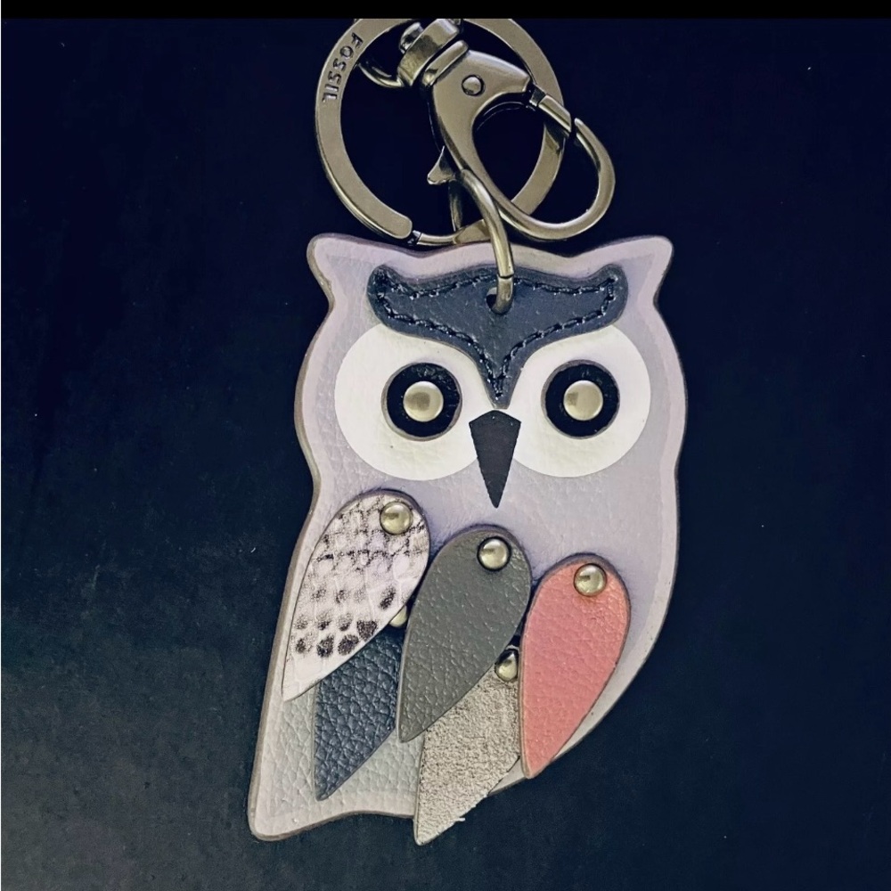 Fossil Owl Key Fob Purse Charm 3D NEW Halloween Chi Omega Mascot